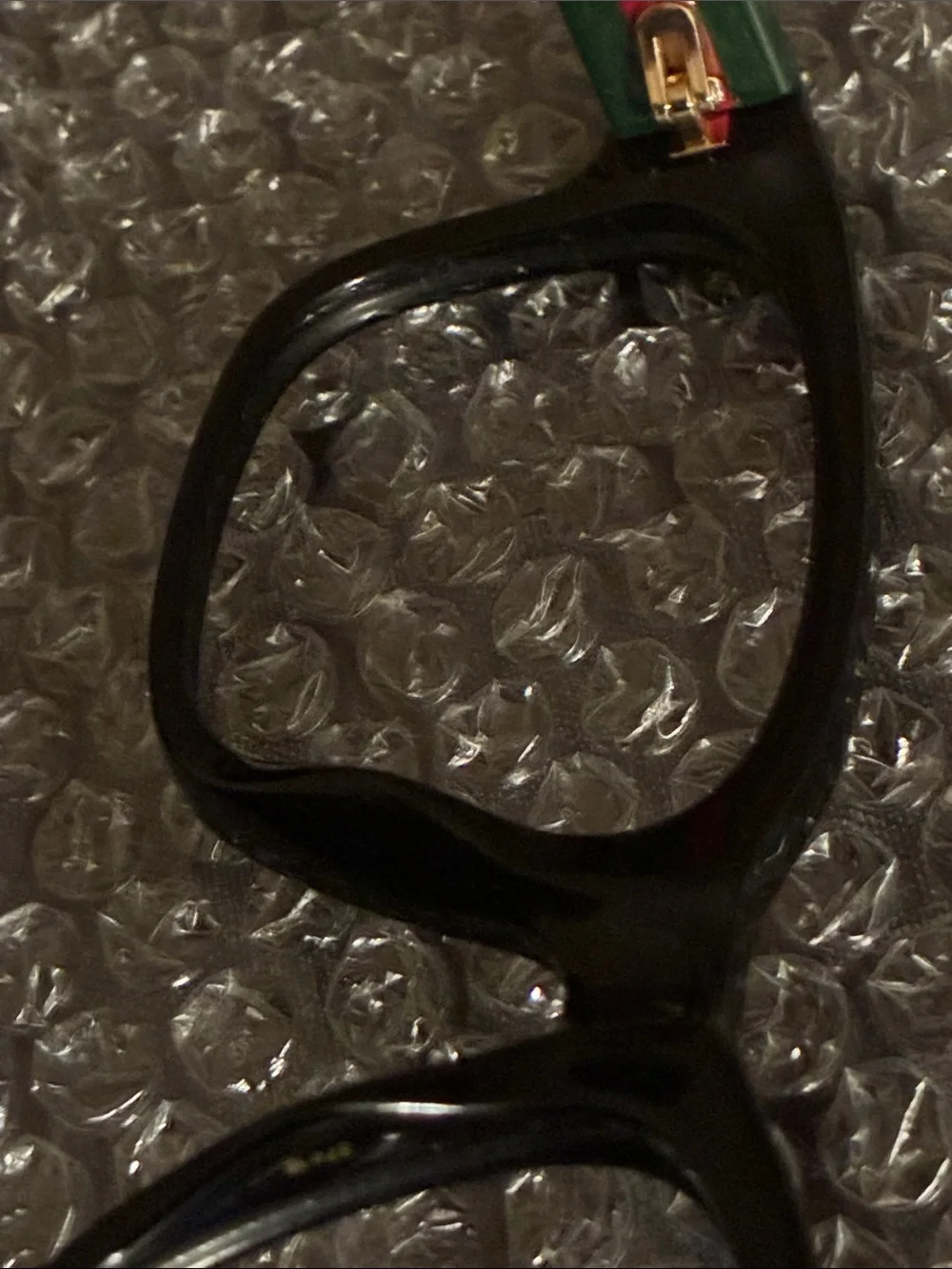 Gucci Black Frames with Green and Red Stripe Temples